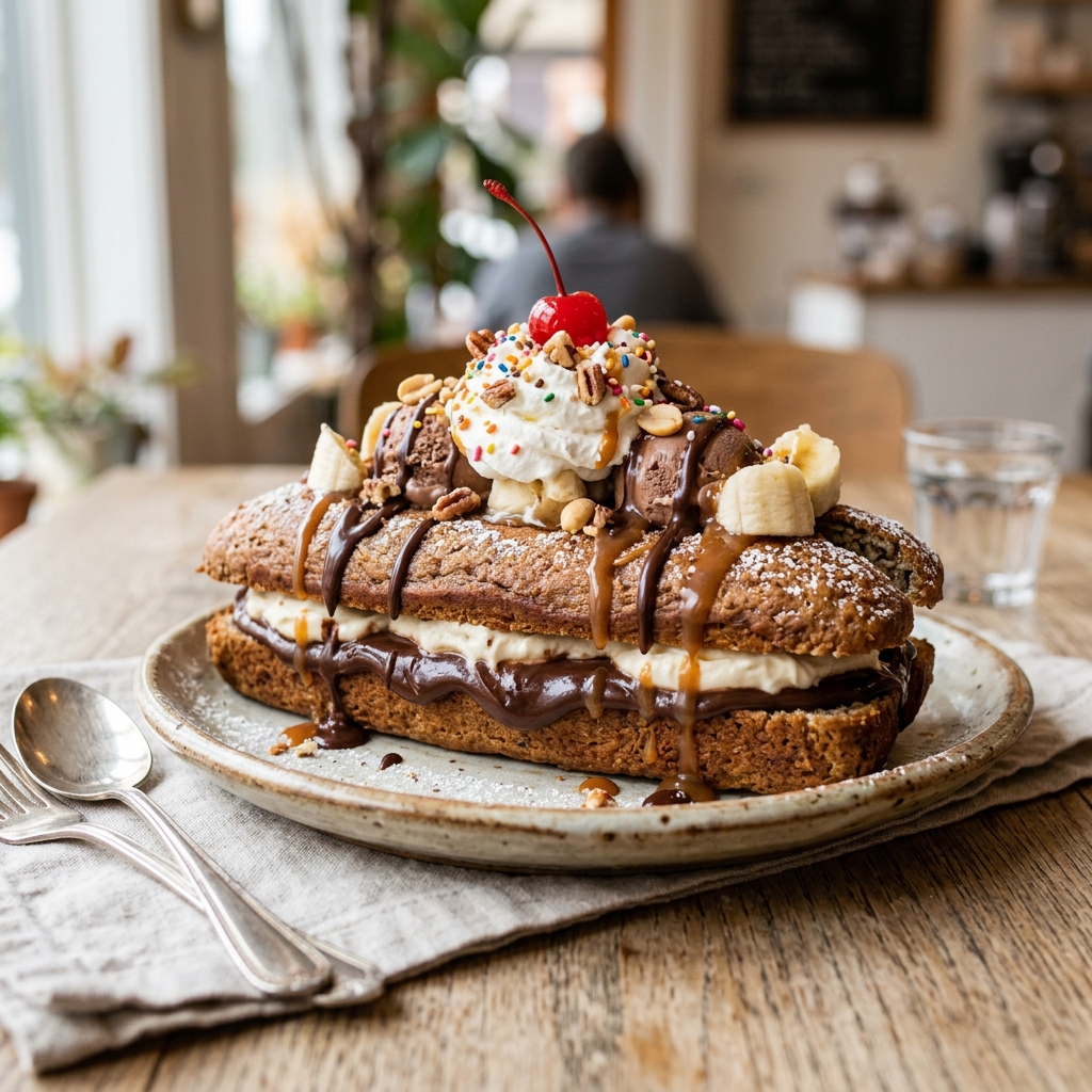 Roti Pisang Banana Split